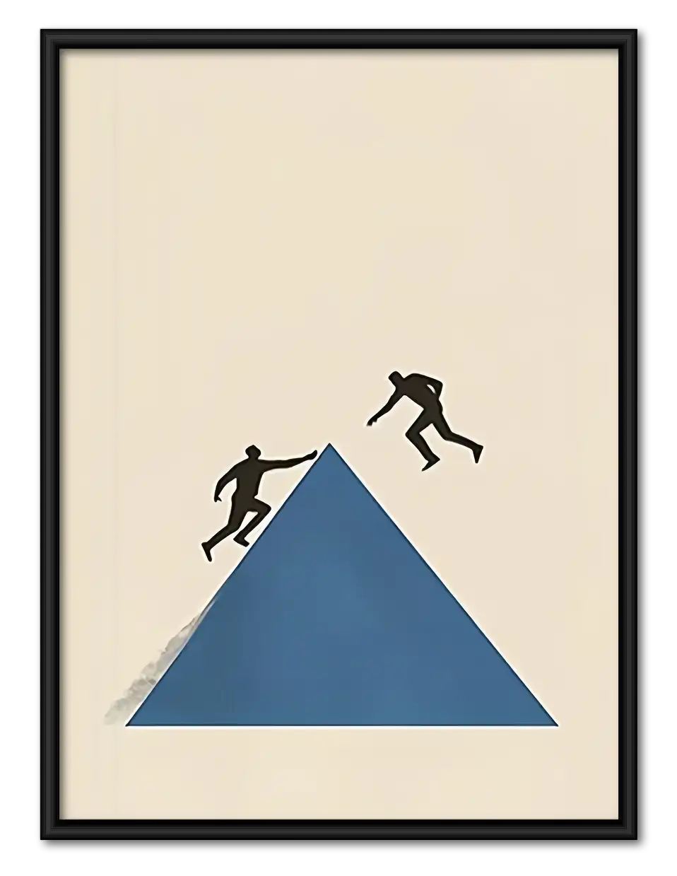 Two Figures Climbing Blue Mountain Wall Art 1