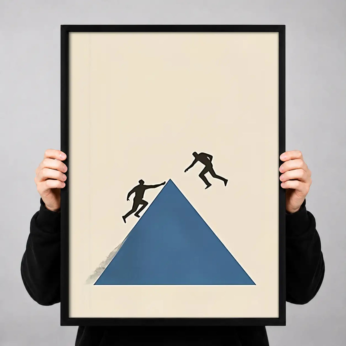 Two Figures Climbing Blue Mountain Wall Art 3