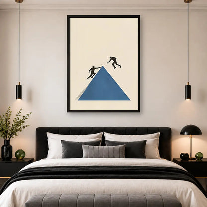 Two Figures Climbing Blue Mountain Wall Art 4