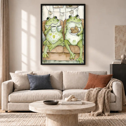 Two Frogs in Bathroom Wall Art 2