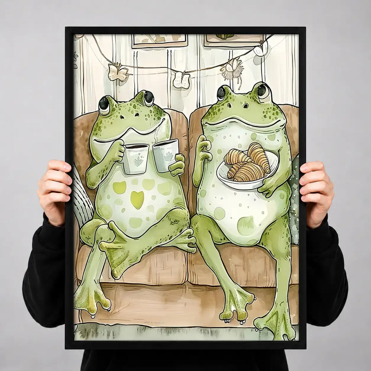 Two Frogs in Bathroom Wall Art 3