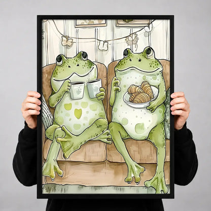 Two Frogs in Bathroom Wall Art 3
