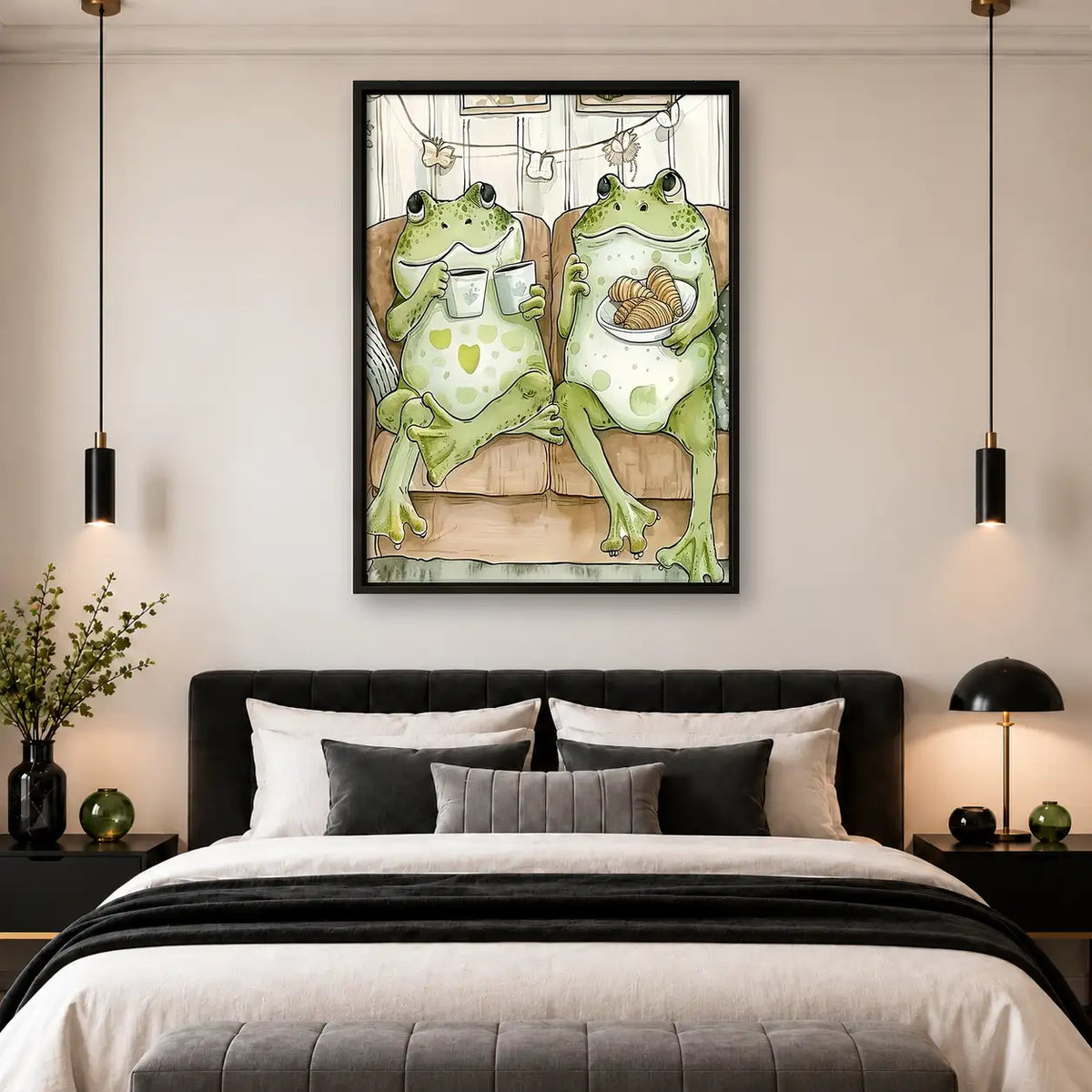 Two Frogs in Bathroom Wall Art 4