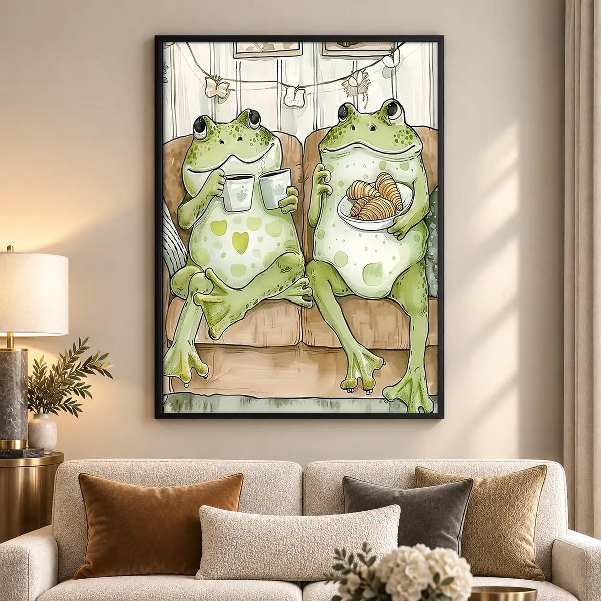 Two Frogs in Bathroom Wall Art 5