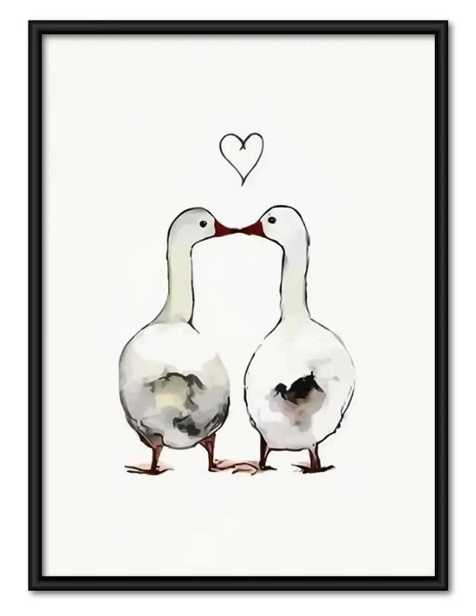 Two Loving Geese Minimal Wall Art 1