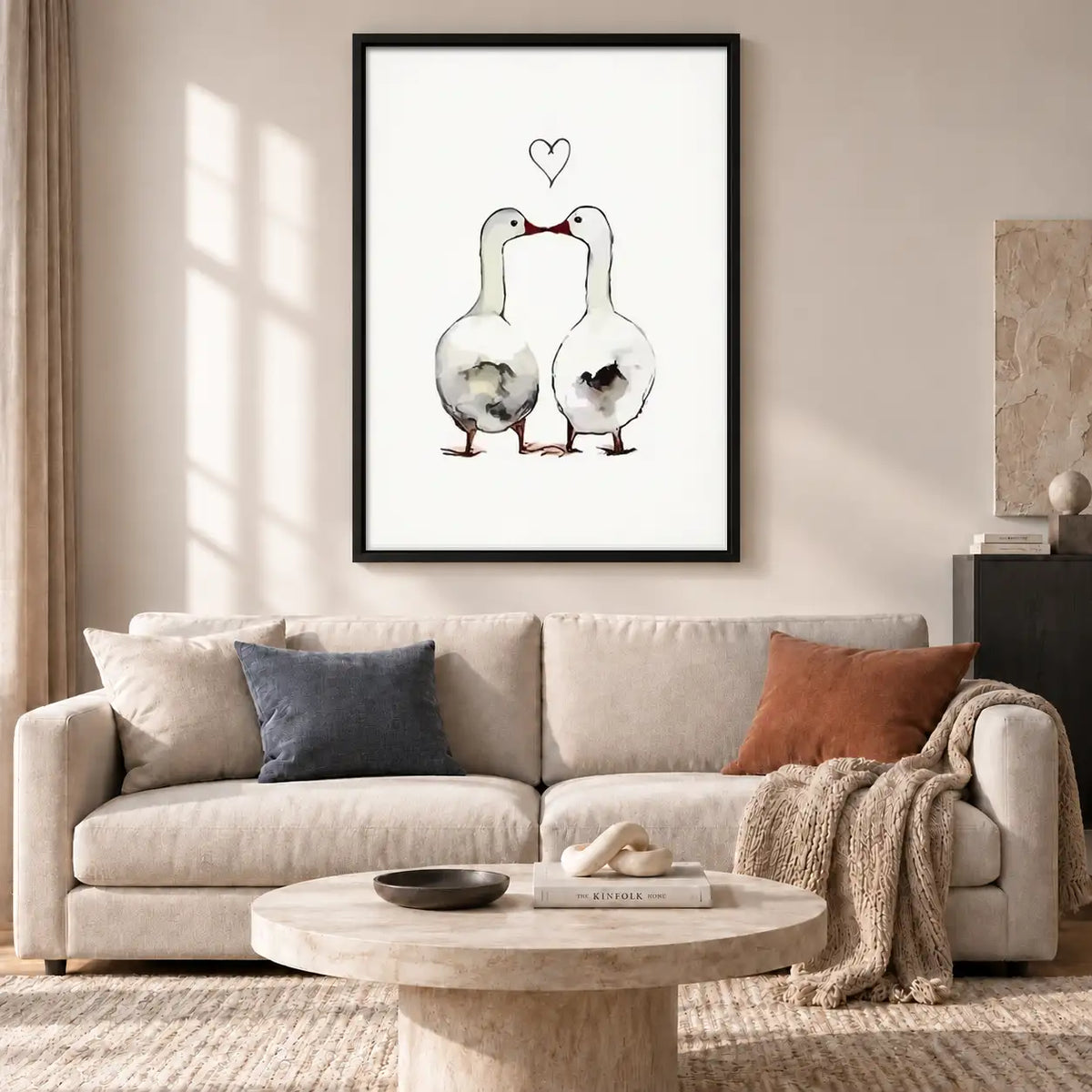 Two Loving Geese Minimal Wall Art 2