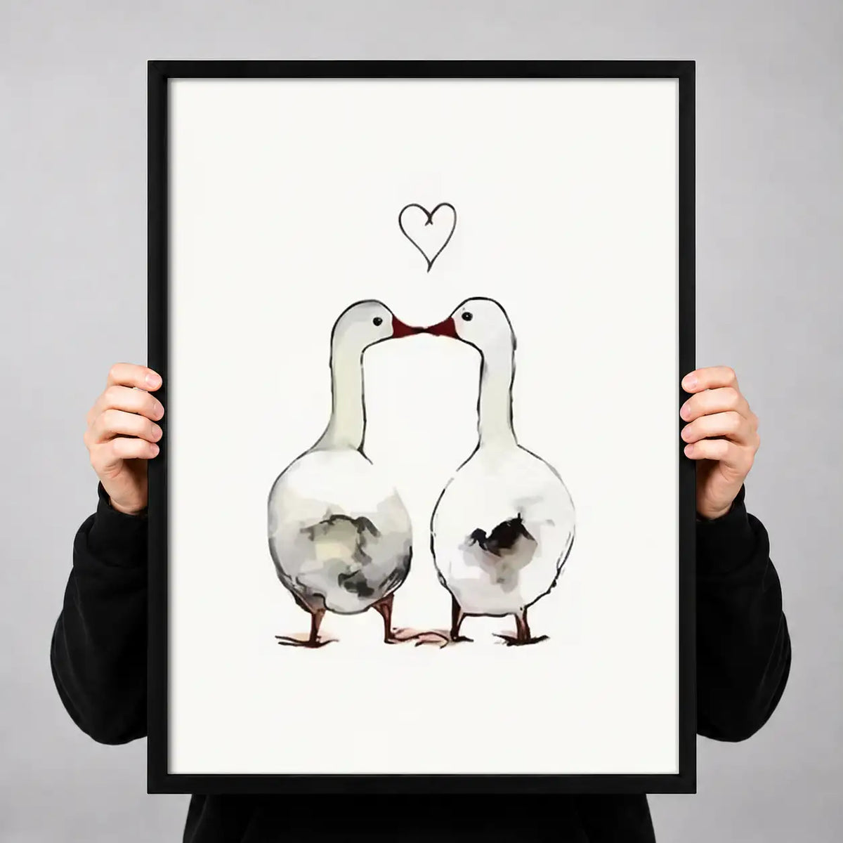 Two Loving Geese Minimal Wall Art 3