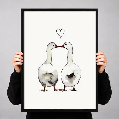 Two Loving Geese Minimal Wall Art 3
