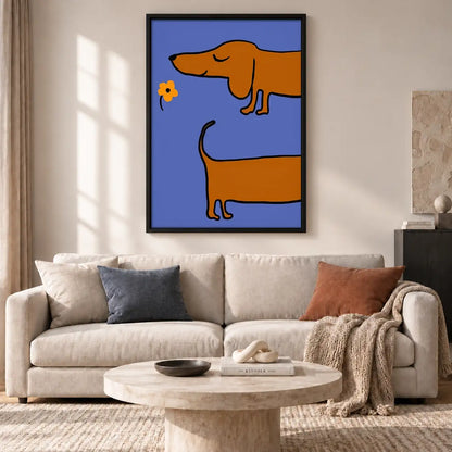 Two Minimal Dachshund Profiles Wall Art 2