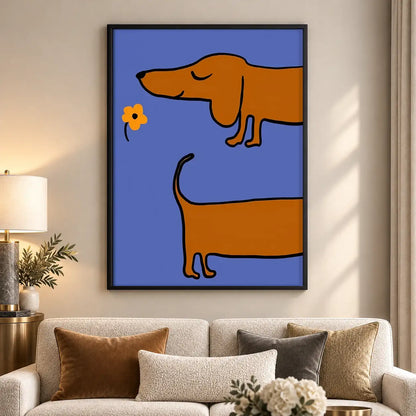Two Minimal Dachshund Profiles Wall Art 5