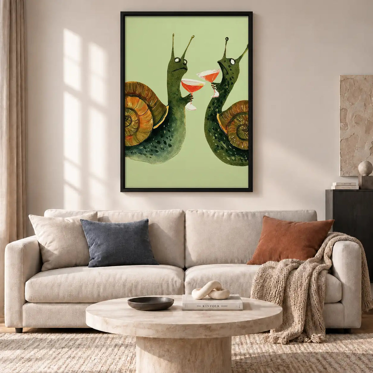 Two Snails Toasting Martinis Wall Art 2