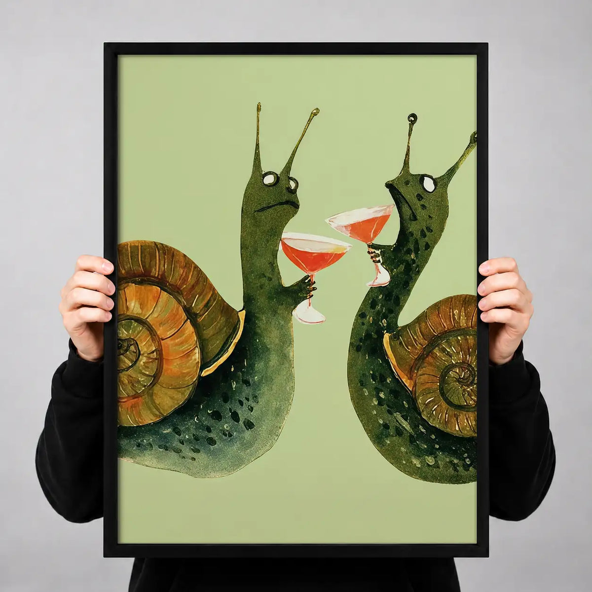 Two Snails Toasting Martinis Wall Art 3