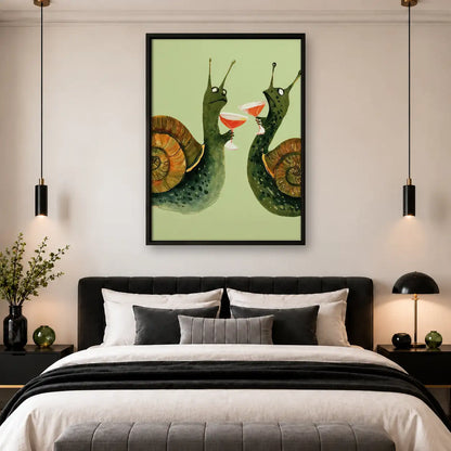 Two Snails Toasting Martinis Wall Art 4