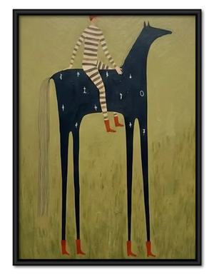 Two Tall Cats in Patterned Coats Wall Art