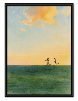 Two Tiny Figures in Open Landscape Wall Art