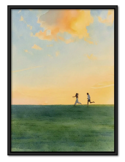 Two Tiny Figures in Open Landscape Wall Art 1