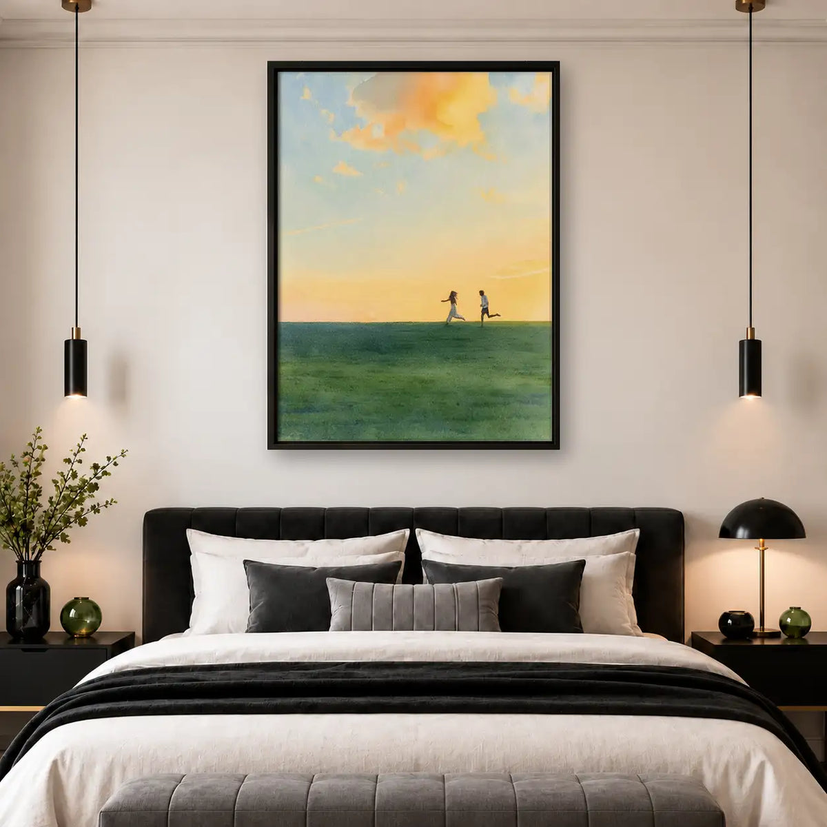 Two Tiny Figures in Open Landscape Wall Art 4