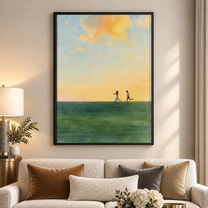 Two Tiny Figures in Open Landscape Wall Art 5