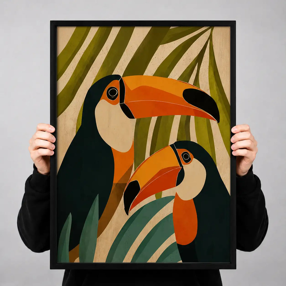 Two Toucans Among Tropical Leaves Wall Art 3