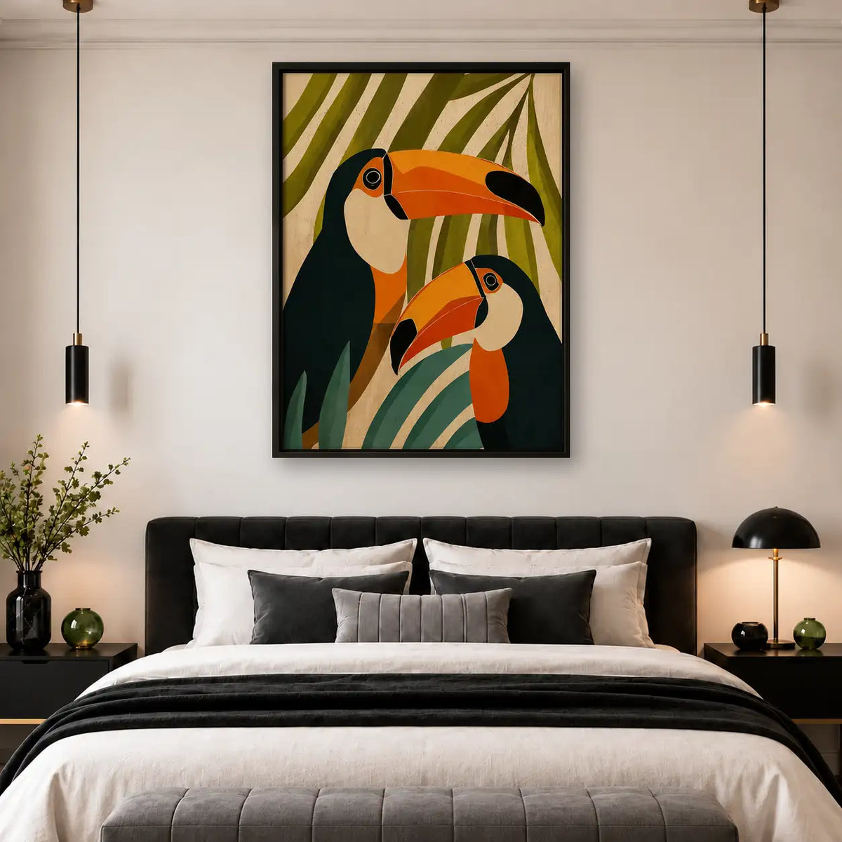 Two Toucans Among Tropical Leaves Wall Art 4