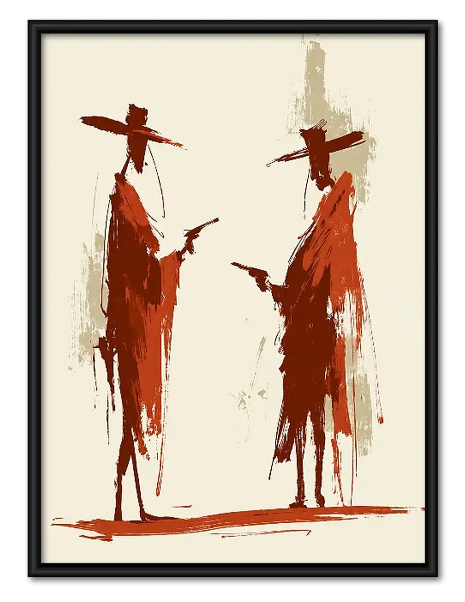 Two Western Cowboys Brush Art Wall Art 1