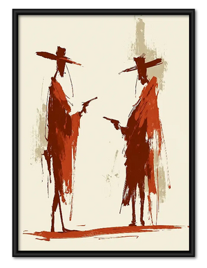 Two Western Cowboys Brush Art Wall Art