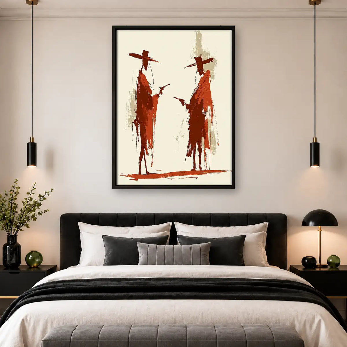 Two Western Cowboys Brush Art Wall Art 4