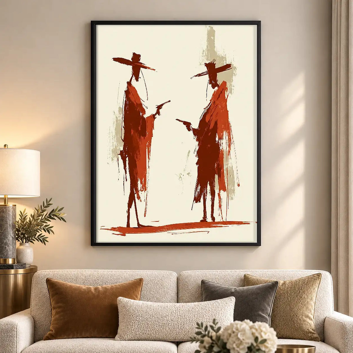 Two Western Cowboys Brush Art Wall Art 5