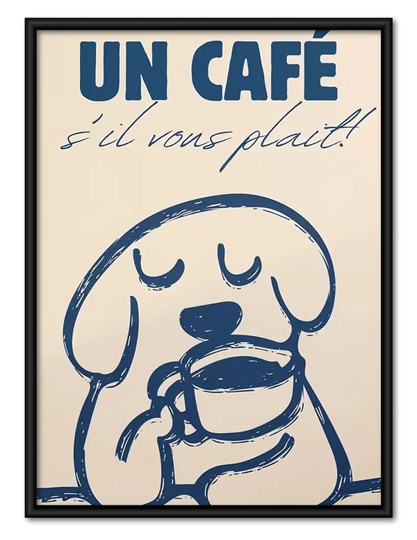 Un Cafe French Coffee Poster Wall Art