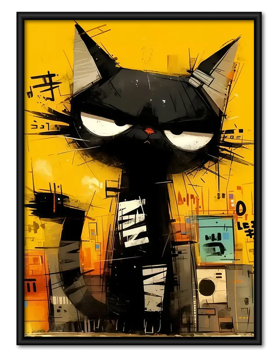 Urban Black Cat Poster Wall Art 1