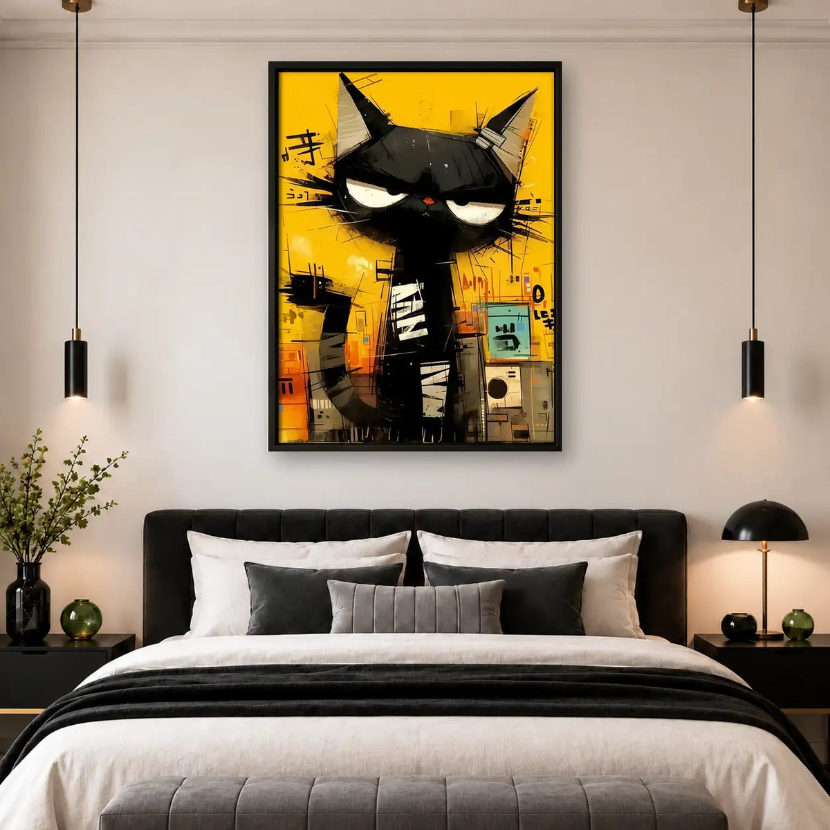 Urban Black Cat Poster Wall Art 4