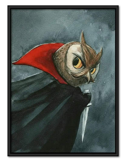 Vampire Owl Portrait Wall Art 1