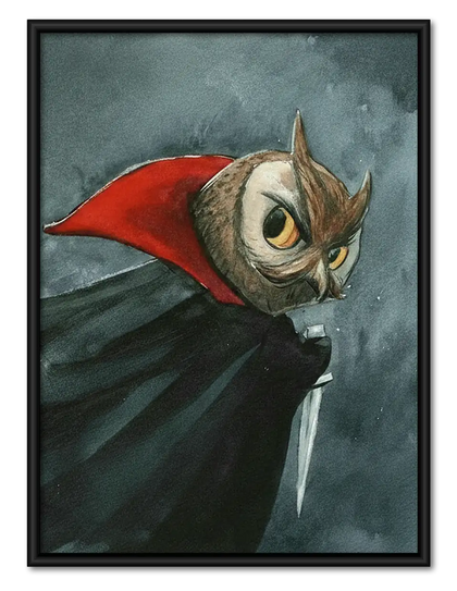 Vampire Owl Portrait Wall Art