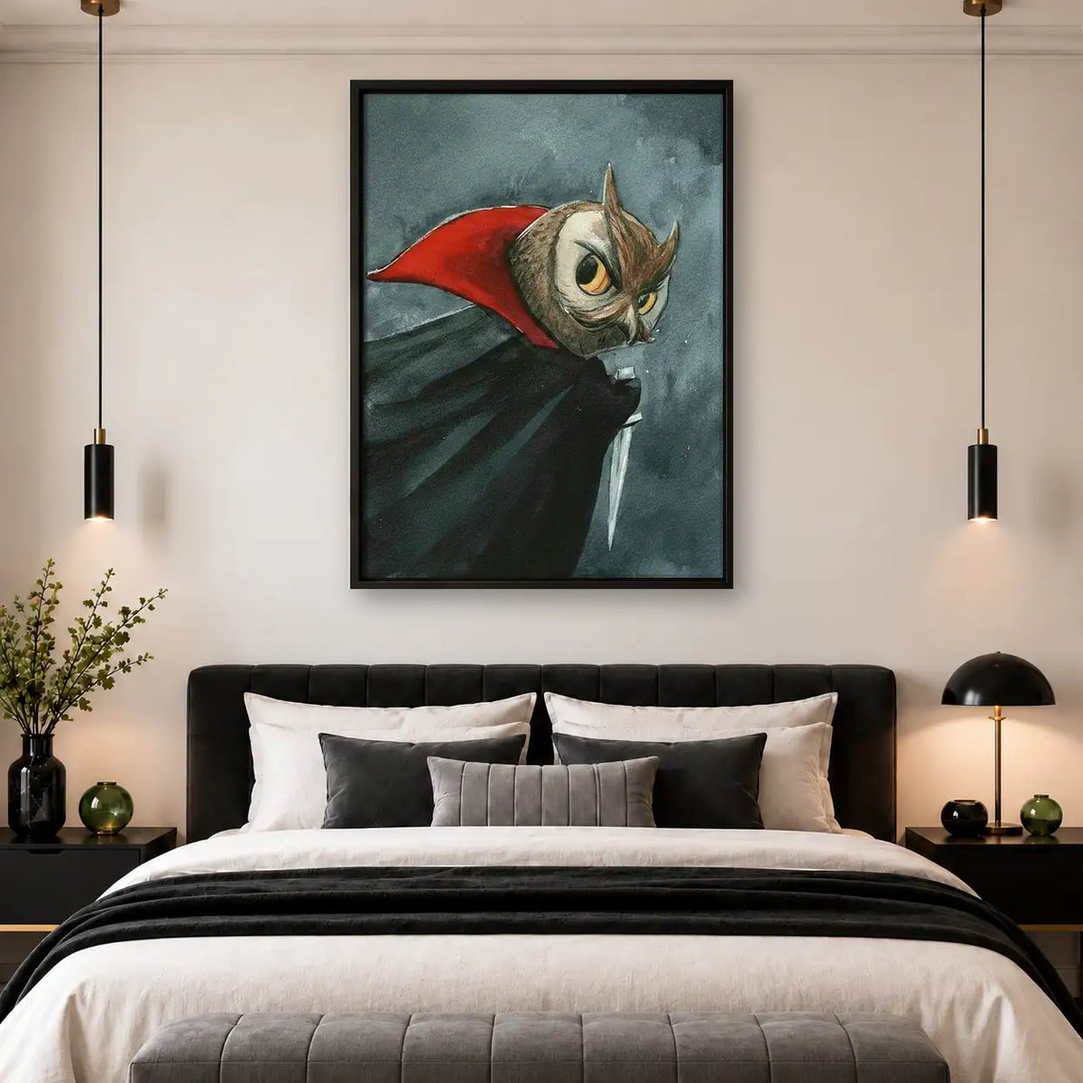 Vampire Owl Portrait Wall Art 4