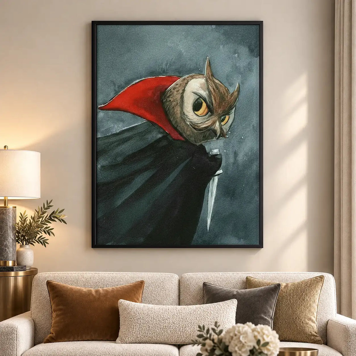 Vampire Owl Portrait Wall Art 5