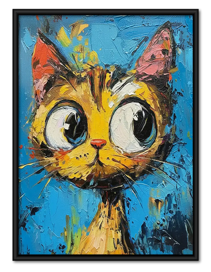 Vibrant Wide Eyed Orange Cat Wall Art