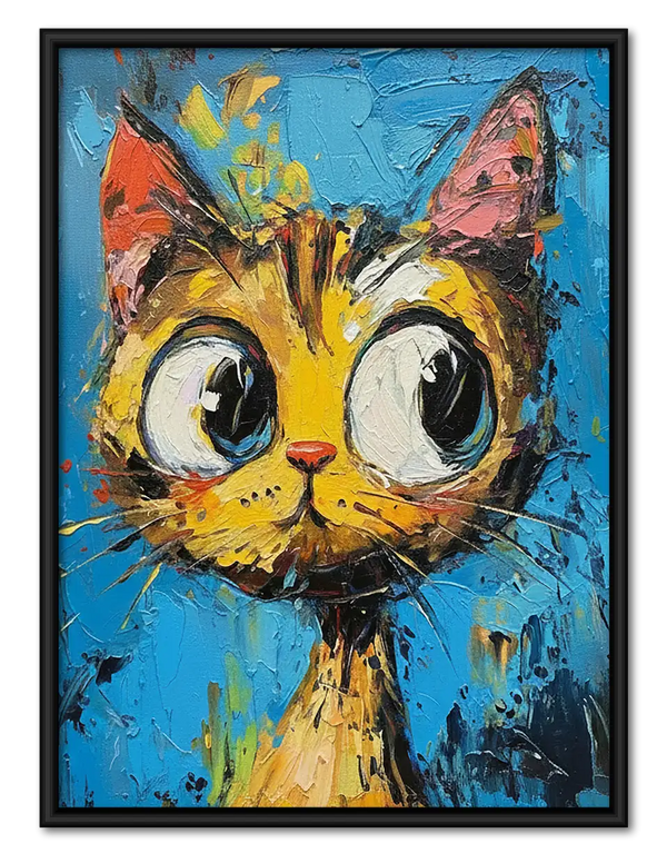 Vibrant Wide Eyed Orange Cat Wall Art