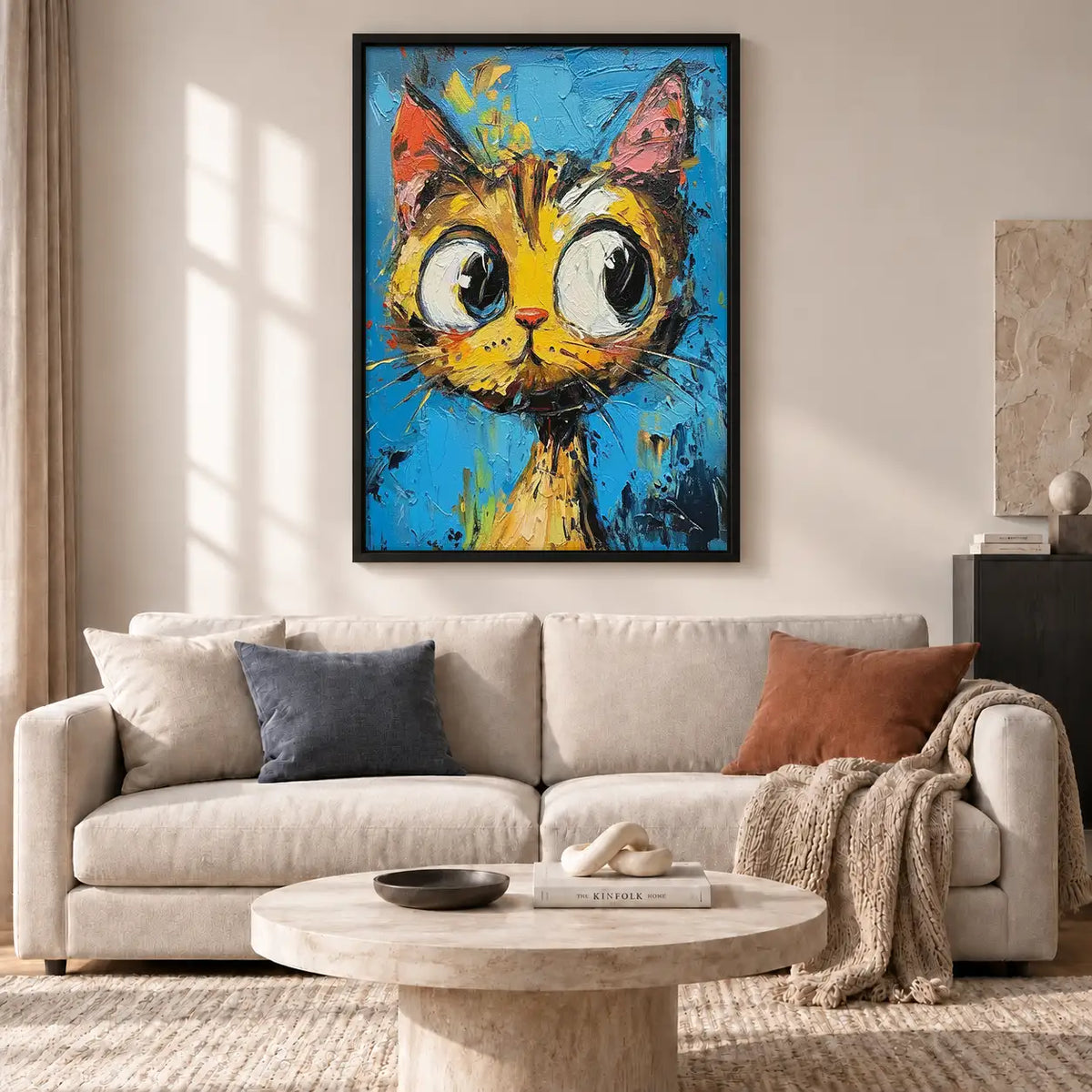 Vibrant Wide Eyed Orange Cat Wall Art 2
