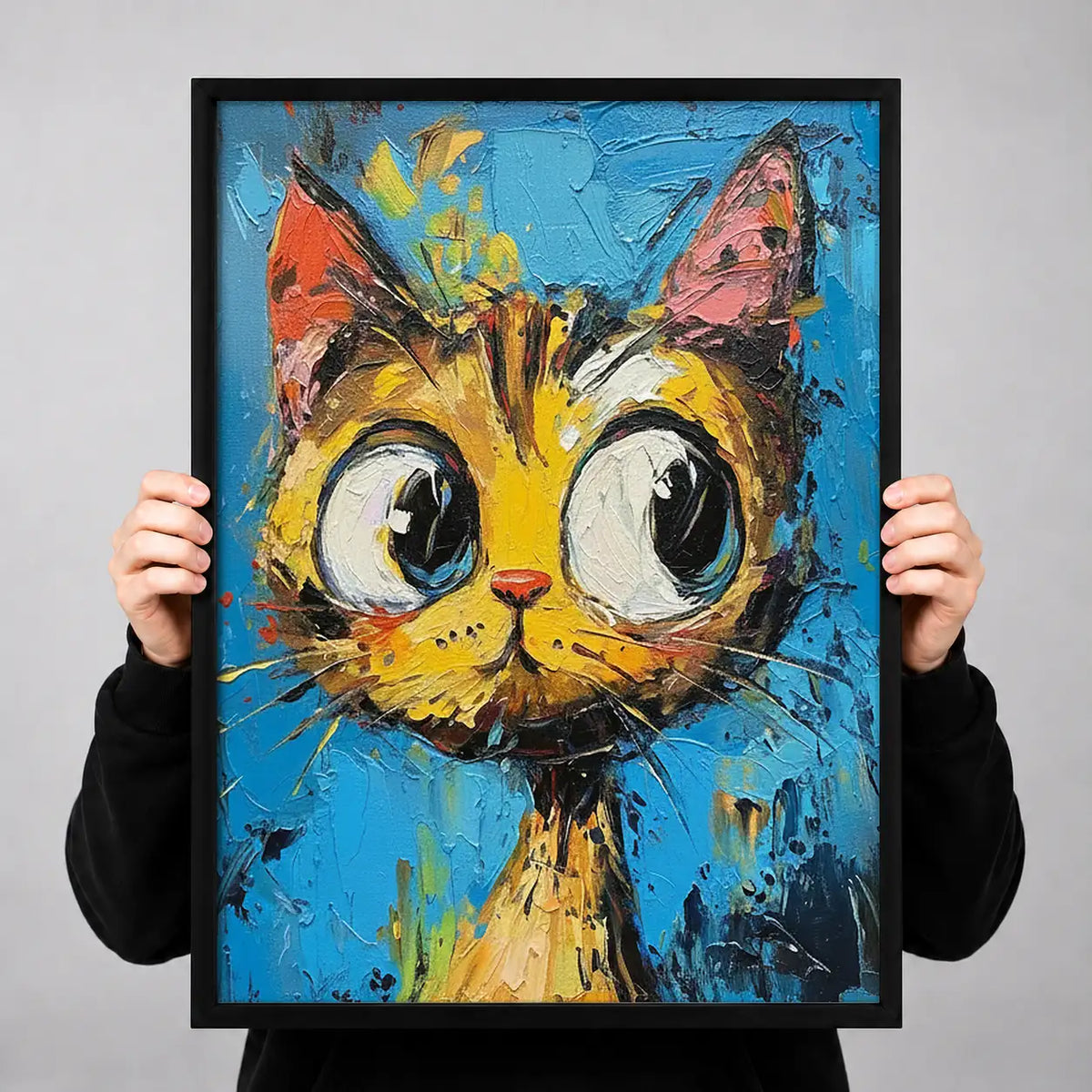 Vibrant Wide Eyed Orange Cat Wall Art 3