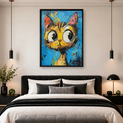 Vibrant Wide Eyed Orange Cat Wall Art 4