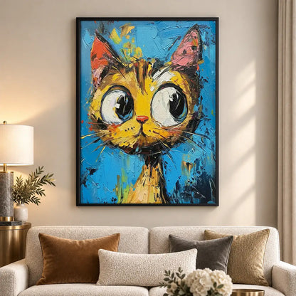 Vibrant Wide Eyed Orange Cat Wall Art 5