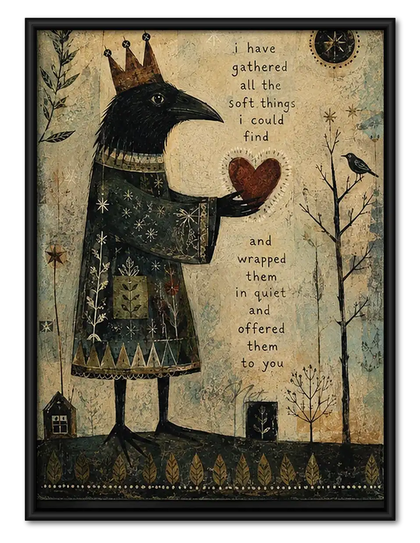 Vintage Black Cat Love Collage Wall Art