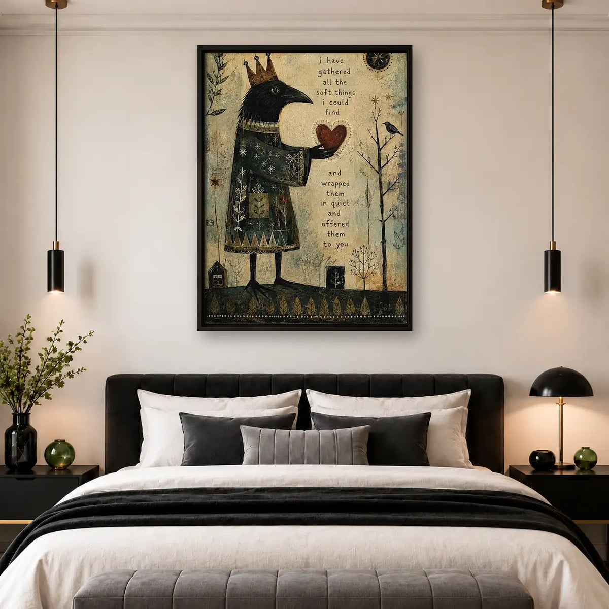 Vintage Black Cat Love Collage Wall Art 4