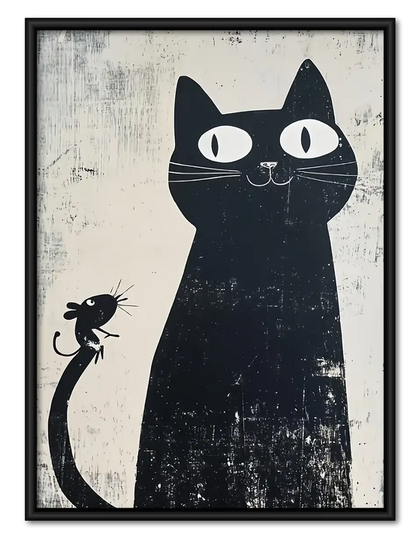 Vintage Black Cat Silhouettes Wall Art