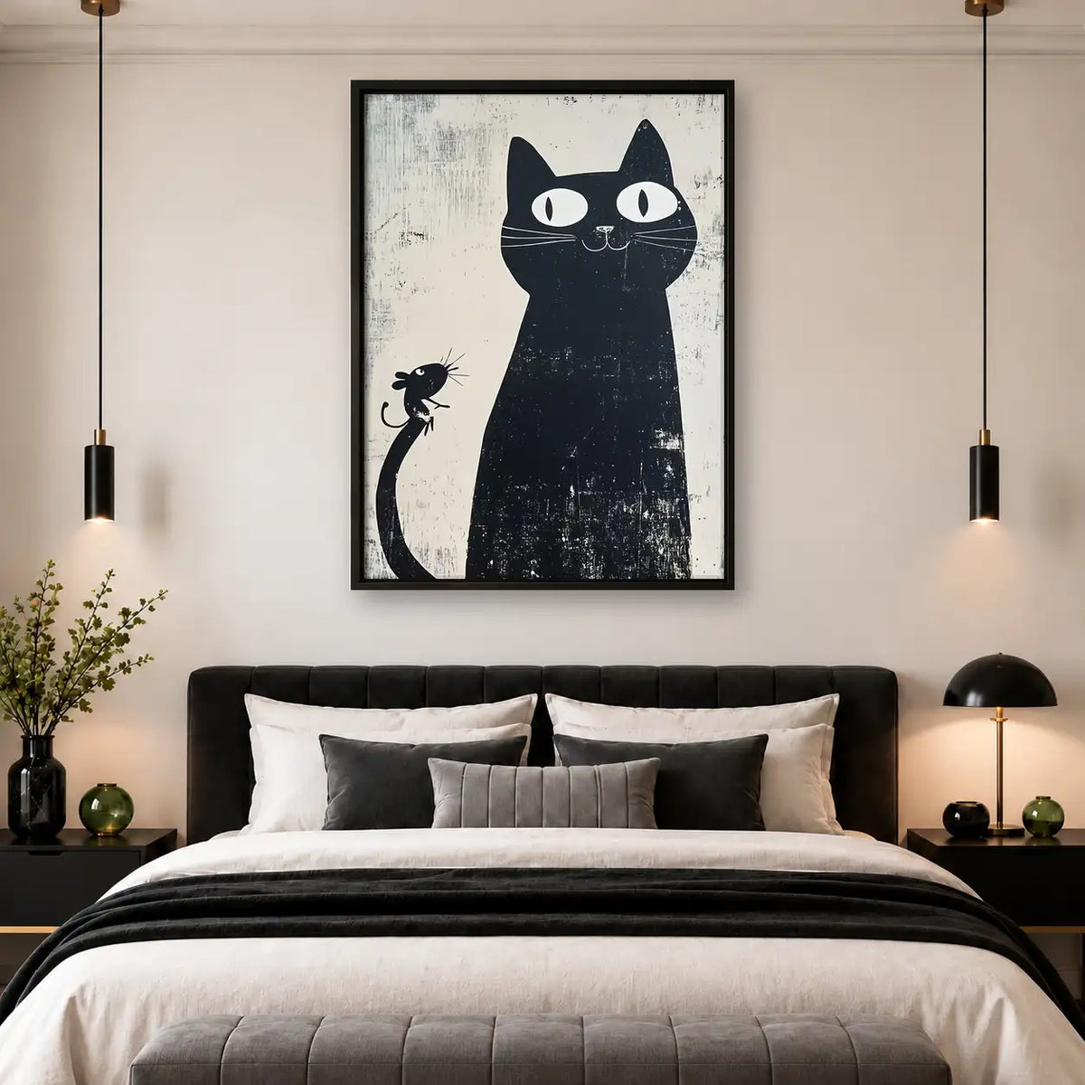 Vintage Black Cat Silhouettes Wall Art 4