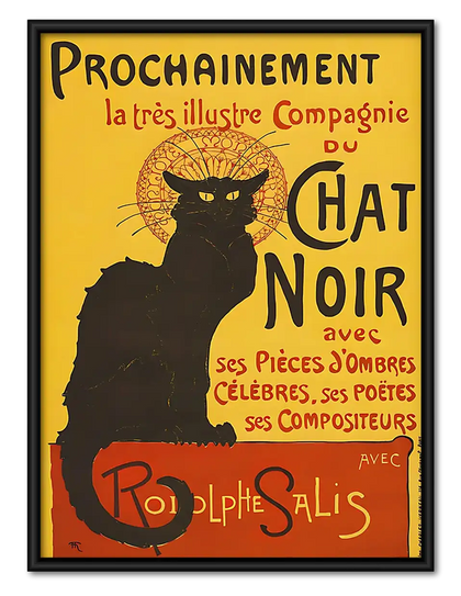 Vintage Black Cat Theater Poster Wall Art