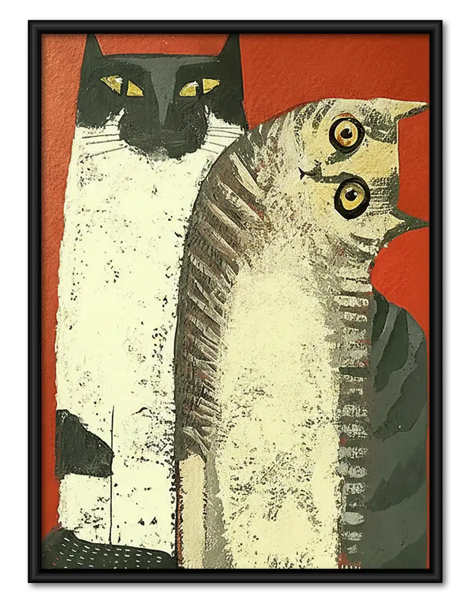 Vintage Curious Cat Trio Study Wall Art 1