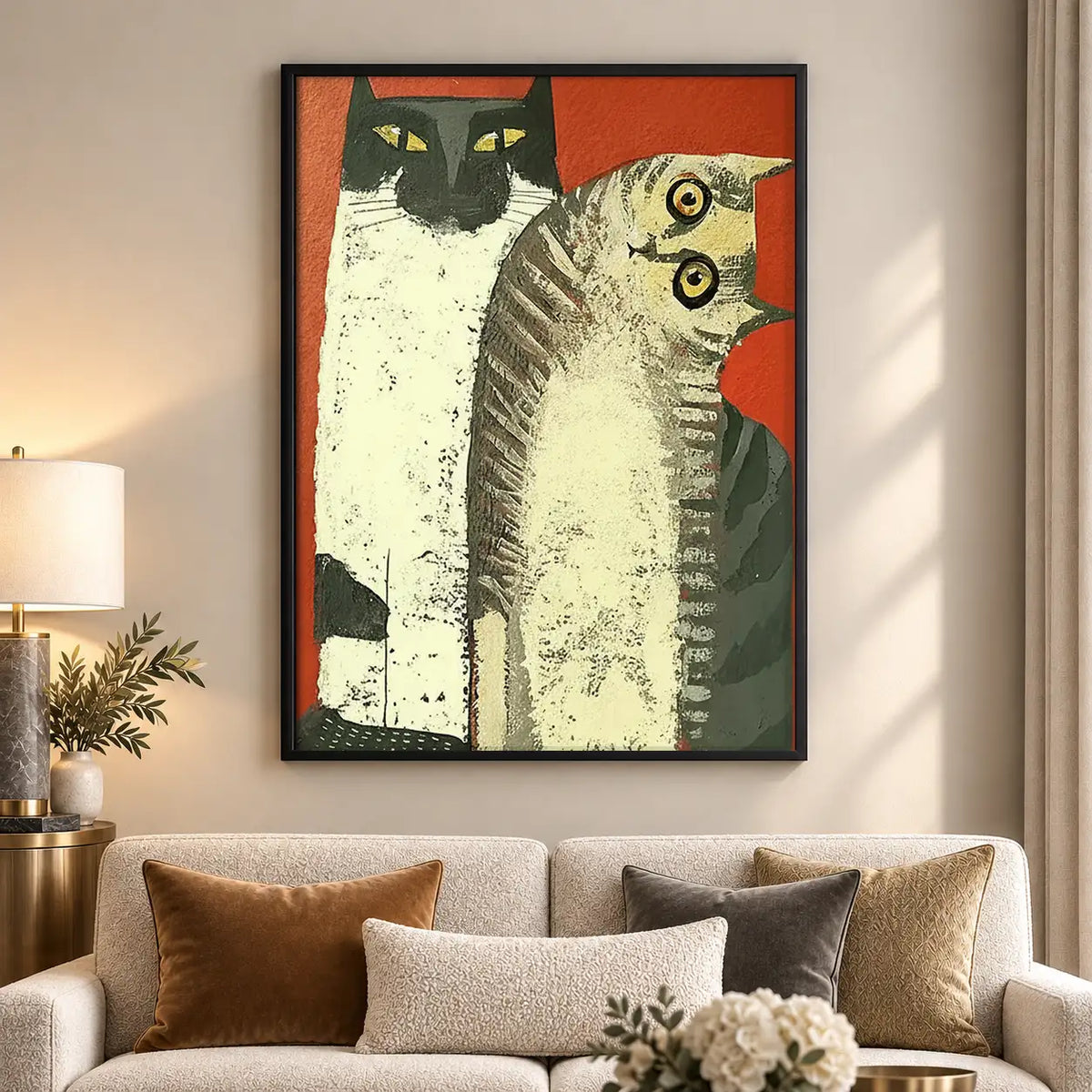 Vintage Curious Cat Trio Study Wall Art 5