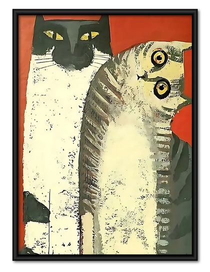 Vintage Curious Cat Trio Wall Art