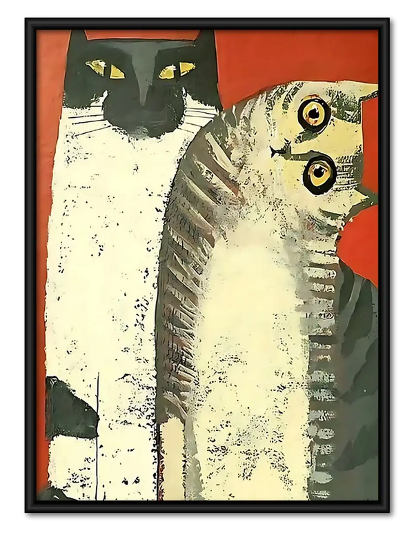 Vintage Curious Cat Trio Wall Art